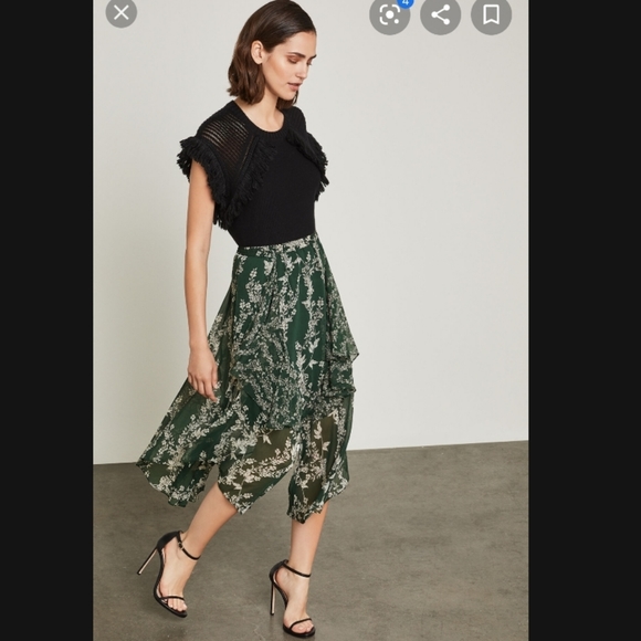 BCBG Maxazria flower print asymmetrical skirt - Picture 3 of 9